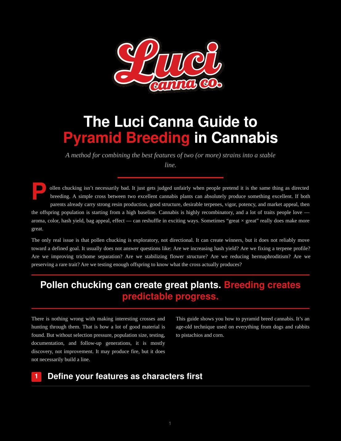 Luci Canna Co. Field Guide to Pyramid Breeding in Cannabis